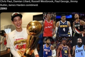 高清观看-美媒调侃：哈登&amp;保罗&amp;利拉德&amp;威少&amp;乔治等加起来0冠 林书豪有一冠